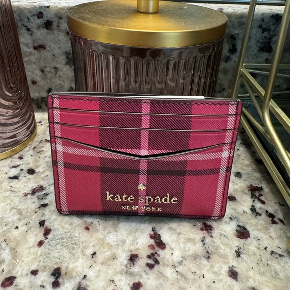 Staci Plaid Small Slim Card Holder - Picture 2 of 8